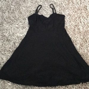 Aeropostale Lined Black Skater Dress Open Back